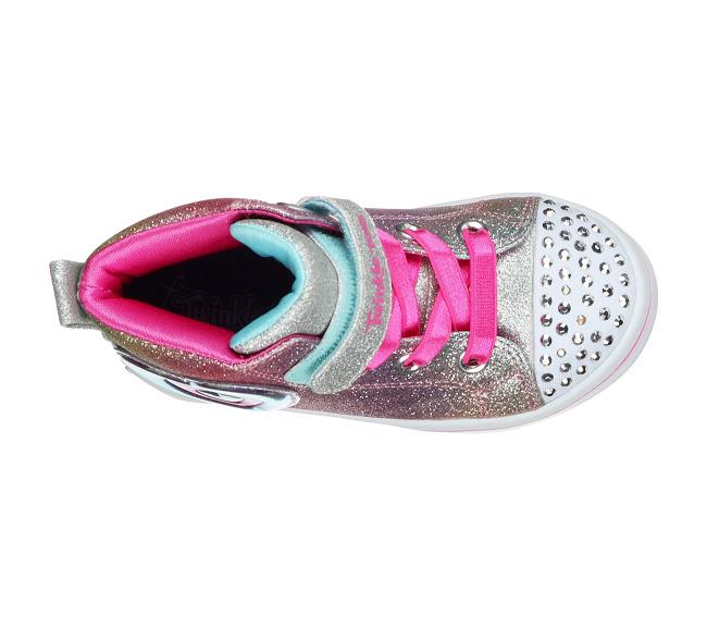 Zapatillas Skechers Con Luces Niños - Twinkle Toes Plateado TBDAS5693